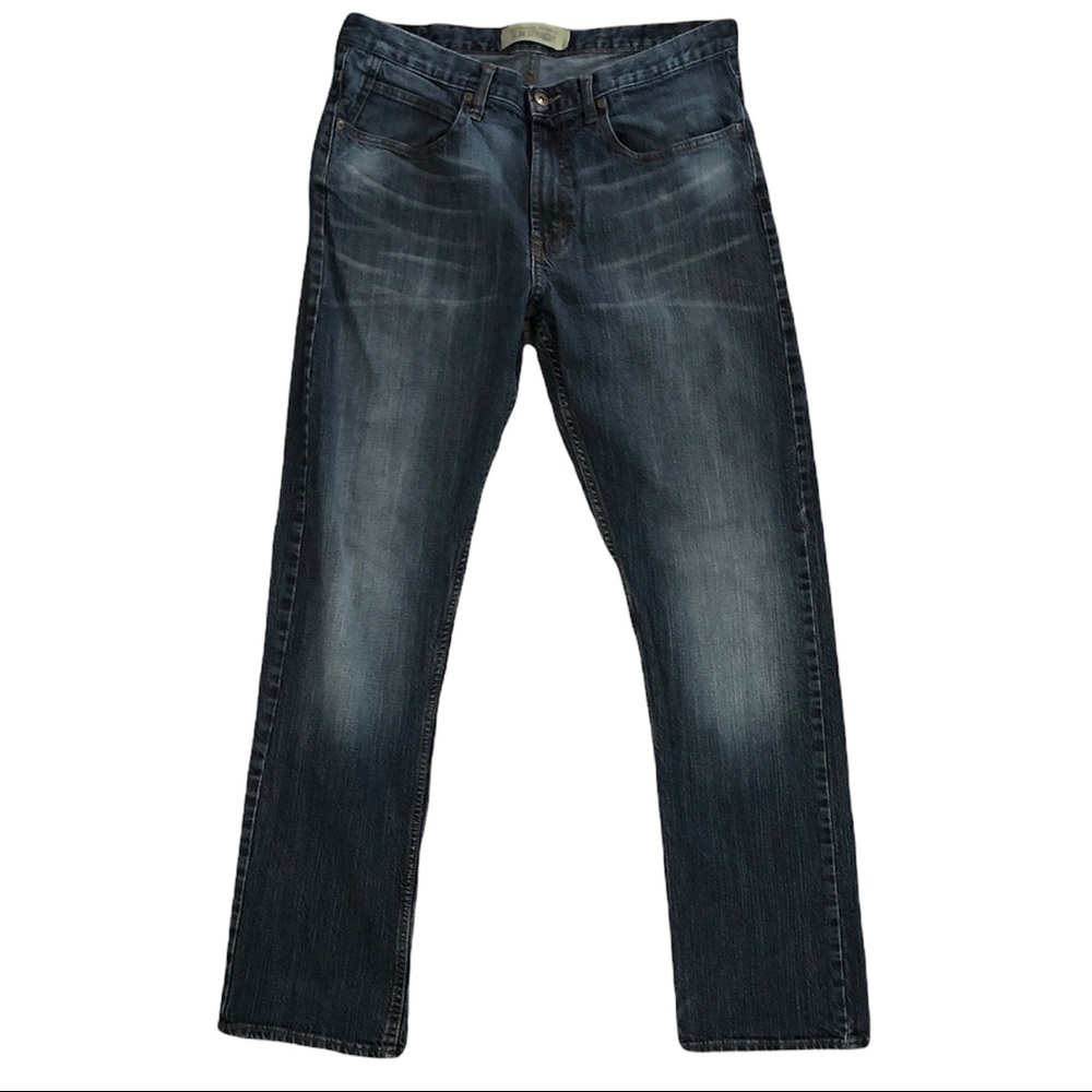 Wrangler Men Slim Straight Dark Wash Jeans, Size 34 X 34